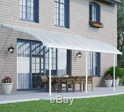 Palram Joya Curved Patio Cover White Clear Canopy Porch Pergola Gutter Canopies