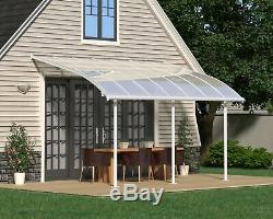 Palram Joya Curved Patio Cover White Clear Canopy Porch Pergola Gutter Canopies