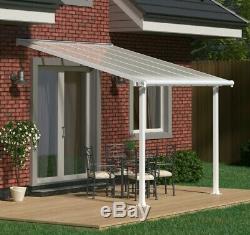 Palram Olympia Adjustable Patio Cover White Canopy Porch Pergola Gutter Canopies
