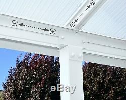Palram Olympia Adjustable Patio Cover White Canopy Porch Pergola Gutter Canopies