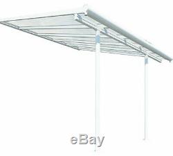 Palram Sierra White Patio Cover Canopy Porch Door Pergola Gutter Canopies New