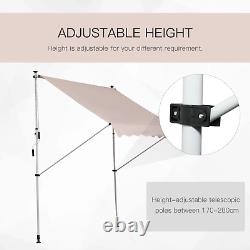 Retractable Patio Awning 3x1.5m Beige Canopy UV Sun Shade Door Porch Shelter