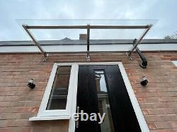 STAINLESS STEEL Square Glass Canopy 10mm Thick top, Canopy Porch Door Shelter