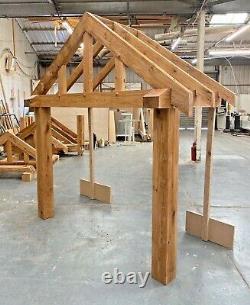 Solid Oak Porch 1650mm Wide x 600mm depth x 1425mm Post Height Pre Oiled