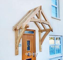 Solid Oak Porch Canopy Kit with Curved Chamfered Braces Handmade in the UK
