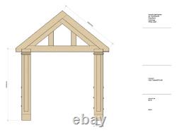 Solid Oak Porch Kit, Front Door Canopy Free Delivery UK Handmade