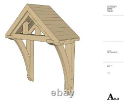 Solid Oak Porch Kit, Front Door Canopy Free Delivery UK Handmade