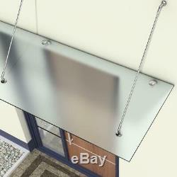 Stainless Steel 13mm Glass Canopy Door Modern Rain Shelter Frosted Porch New