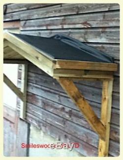 Timber Flat Roof Door Canopy Porch With Rubber Roof Hand Made Porch