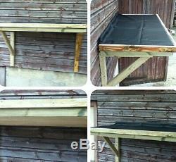 Timber Flat Roof Door Canopy Porch with Rubber Roof