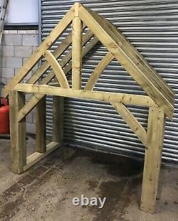 Timber Hand Crafted Door Wooden Porch/canopy. Delivery Available. Curved Detail