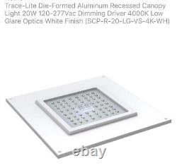 Trace-Lite Die-Formed Aluminum Recessed Canopy Light 4000K Low Glare White