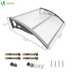 VOUNOT 100x80cm Front Door Canopy Porch Outdoor Awning, Patio Rain Shelter