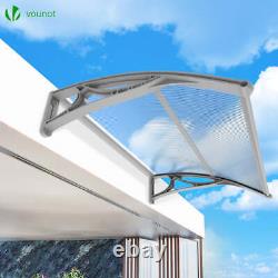 VOUNOT 100x80cm Front Door Canopy Porch Outdoor Awning, Patio Rain Shelter