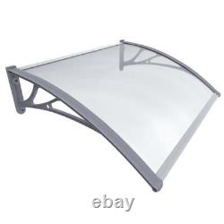 VOUNOT Front Door Canopy Outdoor Awning Patio Porch Rain Shelter Grey 100x80 cm