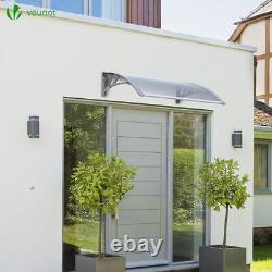 VOUNOT Front Door Canopy Outdoor Awning Patio Porch Rain Shelter Grey 100x80 cm