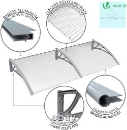 VOUNOT Front Door Canopy Outdoor Awning, Rain Shelter for Back Door, Porch, 200