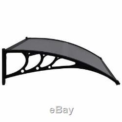 VidaXL Door Canopy Black 150cm PC Porch Awning Rain Shelter Roof Shade Cover
