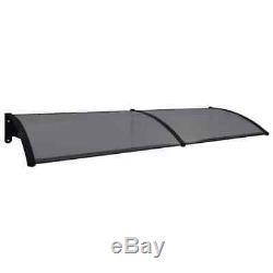 VidaXL Door Canopy Black 200cm PC Porch Awning Rain Shelter Roof Shade Cover