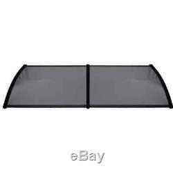 VidaXL Door Canopy Black 200cm PC Porch Awning Rain Shelter Roof Shade Cover