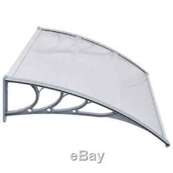 VidaXL Door Canopy Grey 120x100cm Plastic Rain Porch Shade Awning Shelter