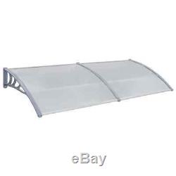 VidaXL Door Canopy Grey 300x100cm Plastic Rain Porch Shade Awning Shelter