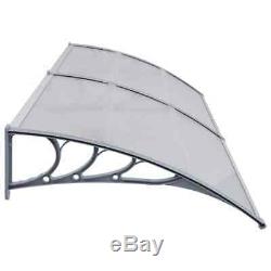 VidaXL Door Canopy Grey 300x100cm Plastic Rain Porch Shade Awning Shelter