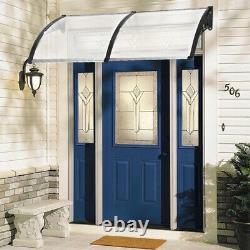 White-Black Door Canopy Awning Shelter Front Back Porch Outdoor Shade Patio Roof