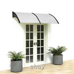 White-Black Door Canopy Awning Shelter Front Back Porch Outdoor Shade Patio Roof