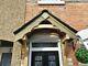 Wooden Cottage Style Front Door Canopy Porch / Slate Tiled Front Door Canopy