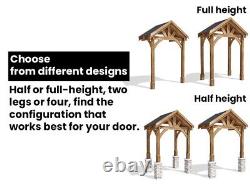 Wooden Porch Canopy 2m x 1.5m Door Shelter Kit Thunderdam Half Height 2 Post