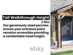 Wooden Porch Canopy 3m x 1.5m Door Shelter Kit Thunderdam Full Height 2 Post