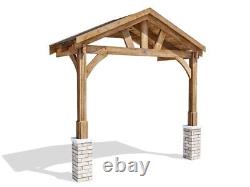 Wooden Porch Canopy 3m x 1.5m Door Shelter Kit Thunderdam Half Height 2 Post
