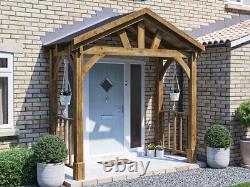 Wooden Porch Canopy 3m x 1.5m Front Door Shelter Kit Thunderdam Balustrades