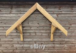 Wooden Porch IROKO Hardwood Glass Section Front Door Canopy PITCHED PORCH