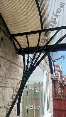 Wrought Iron Transparent Entrance Door Canopy Porch Rain Shelter made in UK